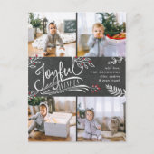 Joyful Wishes Holiday Photo Collage Briefkaart (Voorkant)