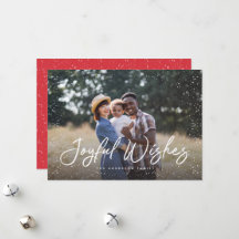 Joyful Wishes Script Sneeuwfoto Kerstmis