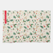 Joyful Woodland Bird Christmas Theedoek (Horizontaal)