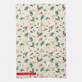 Joyful Woodland Bird Christmas Theedoek (Verticaal)