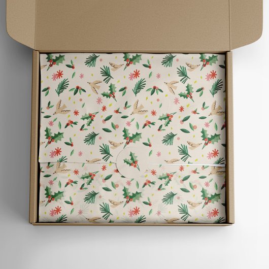 Joyful Woodland Bird Christmas Tissue Paper Tissuepapier