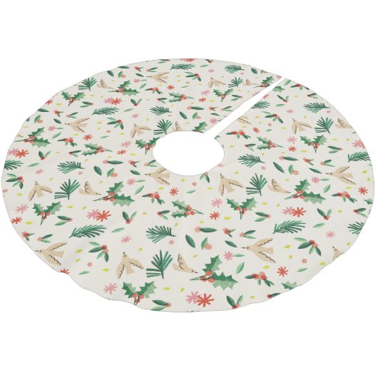 Joyful Woodland Bird Christmas Tree Rok Kerstboom Rok (Gekanteld)