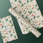 Joyful Woodland Bird Christmas Wrapping Paper Cadeaupapier<br><div class="desc">Joyful Woodland Bird Christmas Wrapping Paper</div>