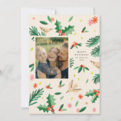 Joyful Woodland Botanicals Christmas Holiday Kaart (Voorkant)