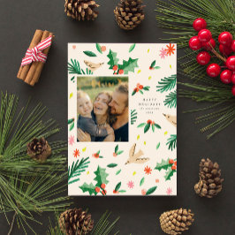 Joyful Woodland Botanicals Christmas Holiday Kaart