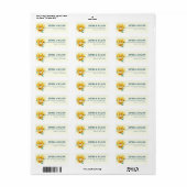 Joyful Yellow Watercolor Protea Etiket (Full Sheet)