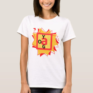 Joyful Yoga kleuren weerspiegelen kalmte en energi T-shirt