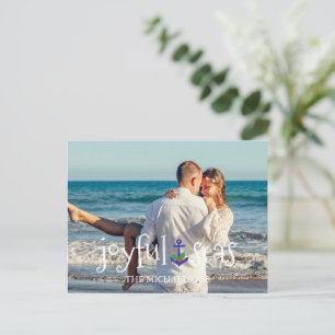 Joyful Zeeen Beach Nautical Kerstmis Feestdagenkaart