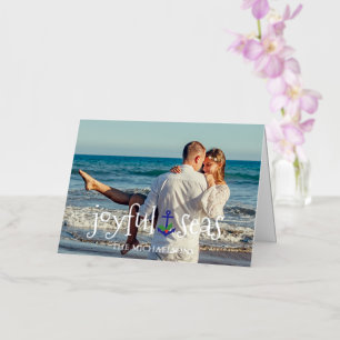 Joyful Zeeen Beach Nautical Kerstmis Folie Feestdagenkaart