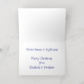 Joyful Zeeen Beach Nautical Kerstmis Folie Feestdagenkaart (Binnenlaag)