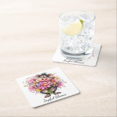 Joyiful Blooms Cute Pig Floral Coaster Kartonnen Onderzetters (Insitu)