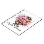 Joyiful Blooms: Cute Pig & Floral Spiral Notebook Notitieboek (Linkerzijde)