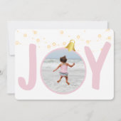Joyl Baby Roze Kerst Kaart met Enkele Foto (Voorkant)