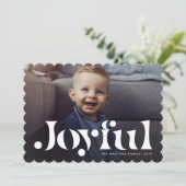 Joyle simpele foto rode feestkaart feestdagenkaart (Staand voorkant)