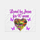 JOYOUS 90 JAAR OUD FLEECE DEKEN (Voorkant (Horizontaal))