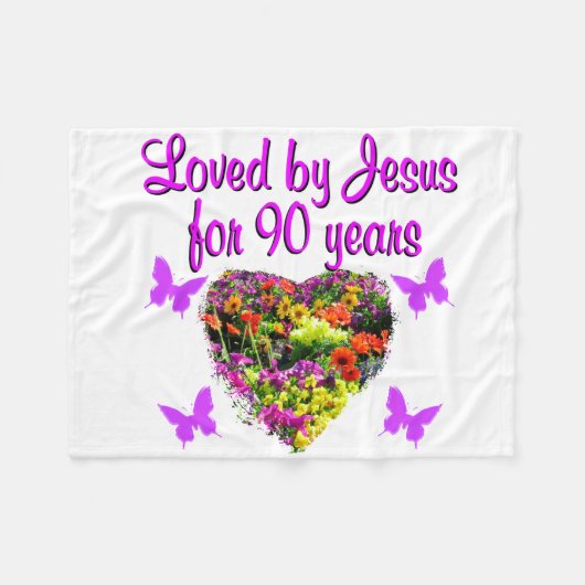 JOYOUS 90 JAAR OUD FLEECE DEKEN (Voorkant (Horizontaal))