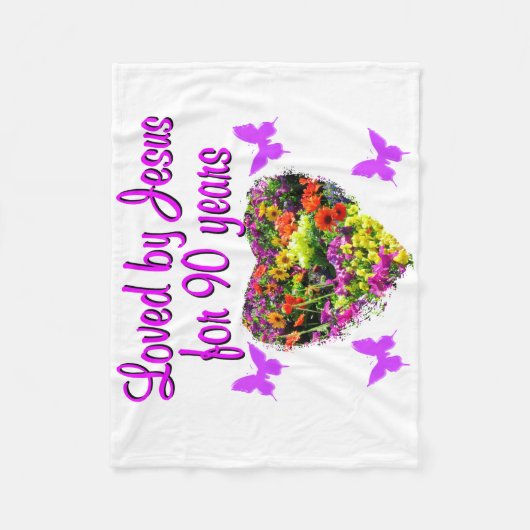 JOYOUS 90 JAAR OUD FLEECE DEKEN (Voorkant)