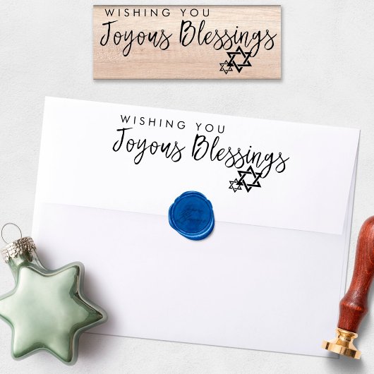 Joyous Blessings Hanukkah Star van David Rubberstempel