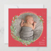 Joyous Blessings Waterverf Holiday Wreate Feestdagenkaart (Voorkant)