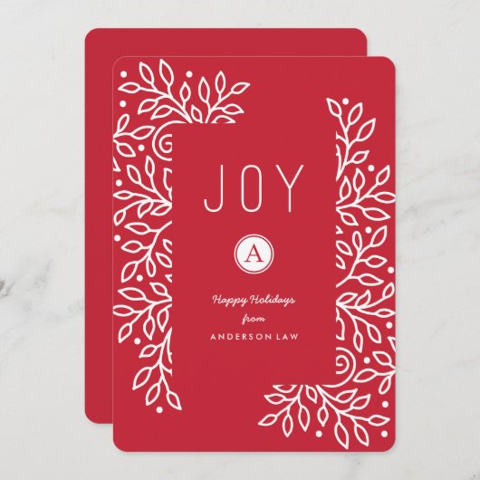 Joyous Branches Corporate Holiday Kaart (Voorkant / Achterkant)