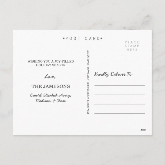 Joyous Briefkaart van de Foto van de Vakantie van (Achterkant)