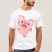 Joyous Cartoon Pig Children T-Shirt (Voorkant)