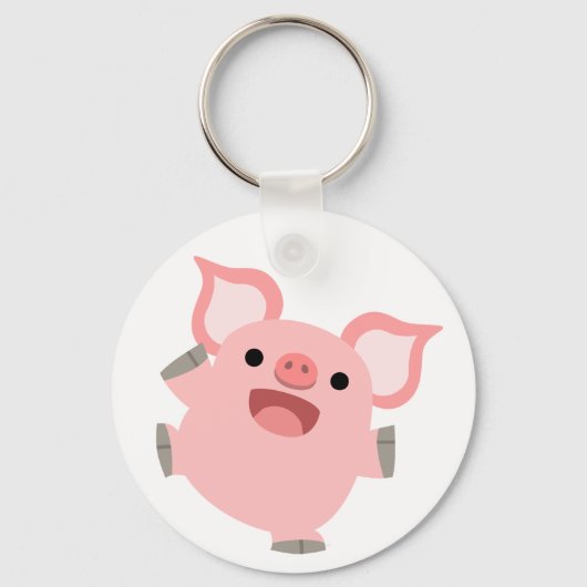 Joyous Cartoon Pig Sleutelhanger (Voorkant)