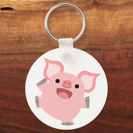Joyous Cartoon Pig Sleutelhanger (Voorkant)