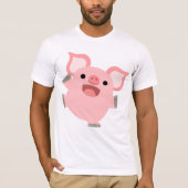 Joyous Cartoon Pig T-Shirt (Voorkant)