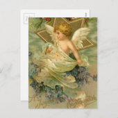 Joyous Christmas Angel Feestdagenkaart (Voorkant / Achterkant)