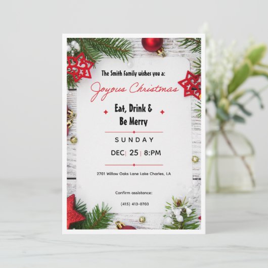 Joyous Christmas Minimalist Kaart (Staand voorkant)