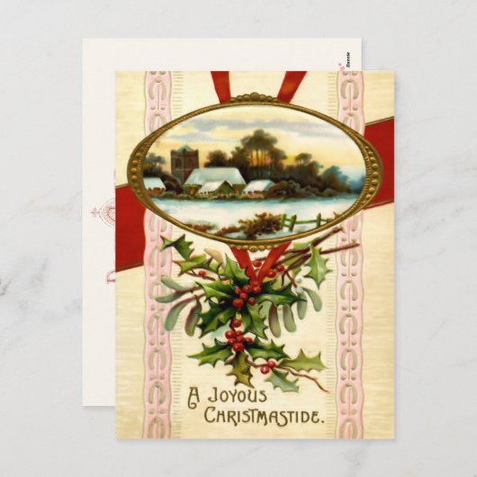 Joyous Christmastide Briefkaart (Voorkant / Achterkant)