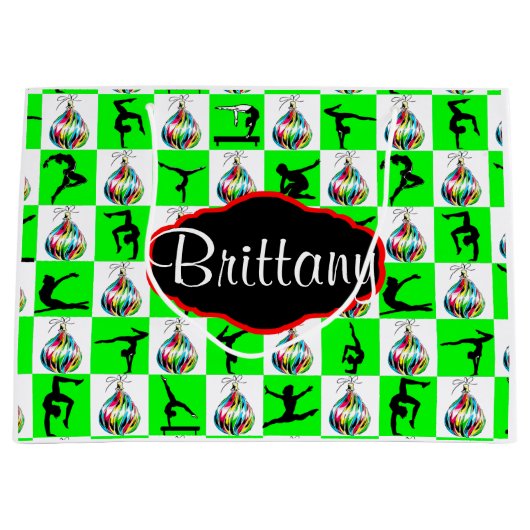 JOYOUS CUSTOM GYMNASTIEK KERSTCADEAU TAS LARGE CADEAUTASJE (Voorkant)