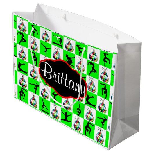 JOYOUS CUSTOM GYMNASTIEK KERSTCADEAU TAS LARGE CADEAUTASJE (Achterkant Gekanteld)