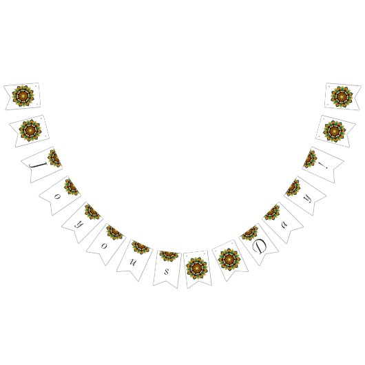 Joyous Day! Mandala in de gele en de bruine vlek Vlaggetjes (Alle)