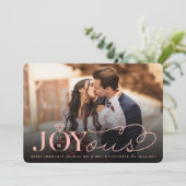 Joyous Diamond Ring Monogram Classic Wedding Feestdagenkaart (Staand voorkant)