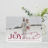 Joyous Diamond Ring Monogram Classic Wedding Feestdagenkaart (Staand voorkant)