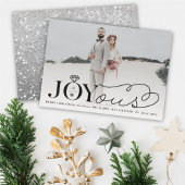 Joyous Diamond Ring Monogram Classic Wedding Feestdagenkaart