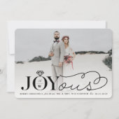 Joyous Diamond Ring Monogram Classic Wedding Feestdagenkaart (Voorkant)