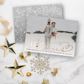 Joyous Diamond Ring Monogram Classic Wedding Folie Feestdagenkaart