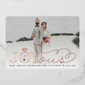 Joyous Diamond Ring Monogram Classic Wedding Folie Feestdagenkaart (Voorkant)