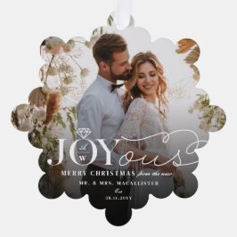 Joyous Diamond Ring Monogram Classic Wedding  Ornament Kaart