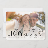 Joyous Diamond Ring Monogram Foto Opslaan De Datum Feestdagenkaart (Voorkant)