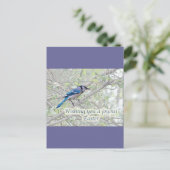 Joyous Easter Blue Jay Songbird Feestdagenkaart (Staand voorkant)