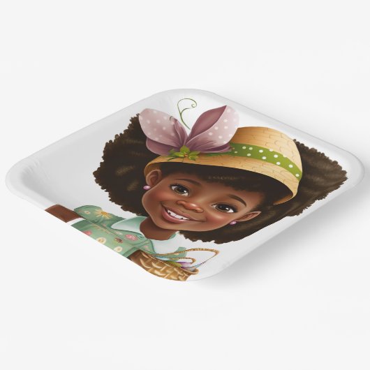 Joyous Easter Celebrings African American Borden Papieren Bordje (Gebogen)