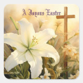 Joyous Easter Cross Sticker (Voorkant)