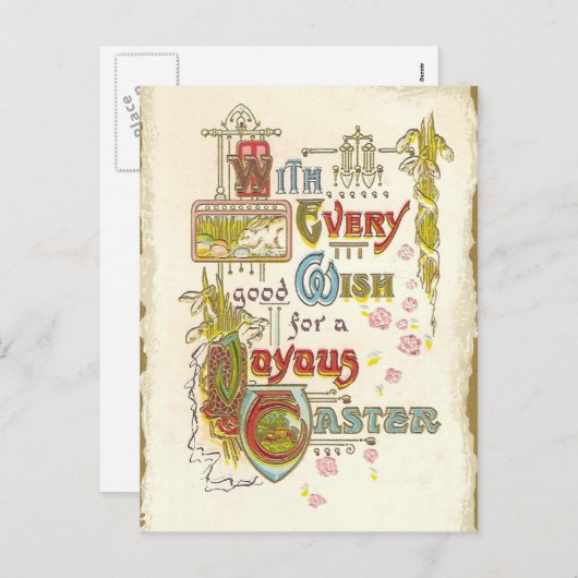 Joyous Easter Feestdagenkaart (Voorkant / Achterkant)