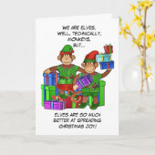 Joyous Elf Kerst Kaart (Gele Bloem)