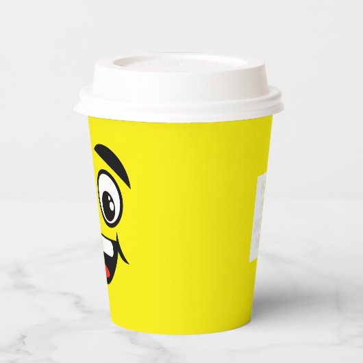 Joyous Emoji Face Personal Paper Cups Papieren Bekers (Links)