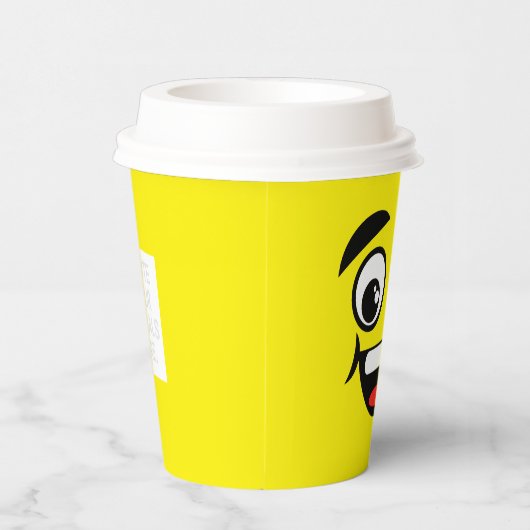 Joyous Emoji Face Personal Paper Cups Papieren Bekers (Rechts)